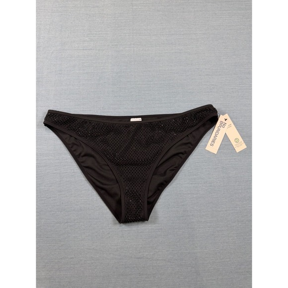No Boundaries Other - No Boundaries Womens Black Mesh High Leg Cheeky Bikini Swim Bottoms XL 16-18 NEW